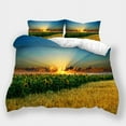 thumbnail image 2 of 3D Flower Printing Duvet Cover Lset Sunflower Bed Set Golden Wheat Field Setting Sun Bedspreads,Twin (68"x86"), 2 of 6
