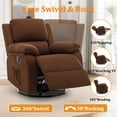 thumbnail image 3 of YSICK Petit Fauteuil Inclinable Pivotant à Bascule pour Petits Espaces en Lin pour Salon, Brun, 3 of 6