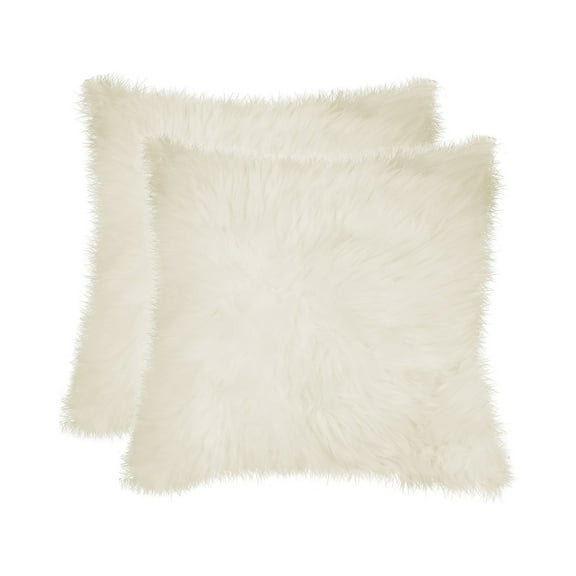 18" x 18" Natural Sheepskin Fur Set of 2 Pillow