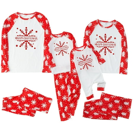 

QWERTYU Matching Christmas Family Pajamas One Pieces Matching Pajamas Festival Holiday Xmas Sleepwear Parent-Child Pjs Red 6