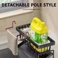 thumbnail image 6 of Stainless Steel Sink Rack Organizer, Kitchen Sink Storage Rack with Detachable Hanging Pole, Non Perforated Faucet Design for Large Capacity Drainage, Perfect for Sponge Cleaning Utensil Organization, 6 of 8