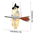 thumbnail image 5 of LOWLHOME 5 FT Hanging Ghost Decor, Halloween Decorations Light-Up Flying Ghost on Broomstick with Witch Hat, Witch Broom, Spooky Cute Outdoor Halloween Decorations for Porch Yard Tree, 5 of 8