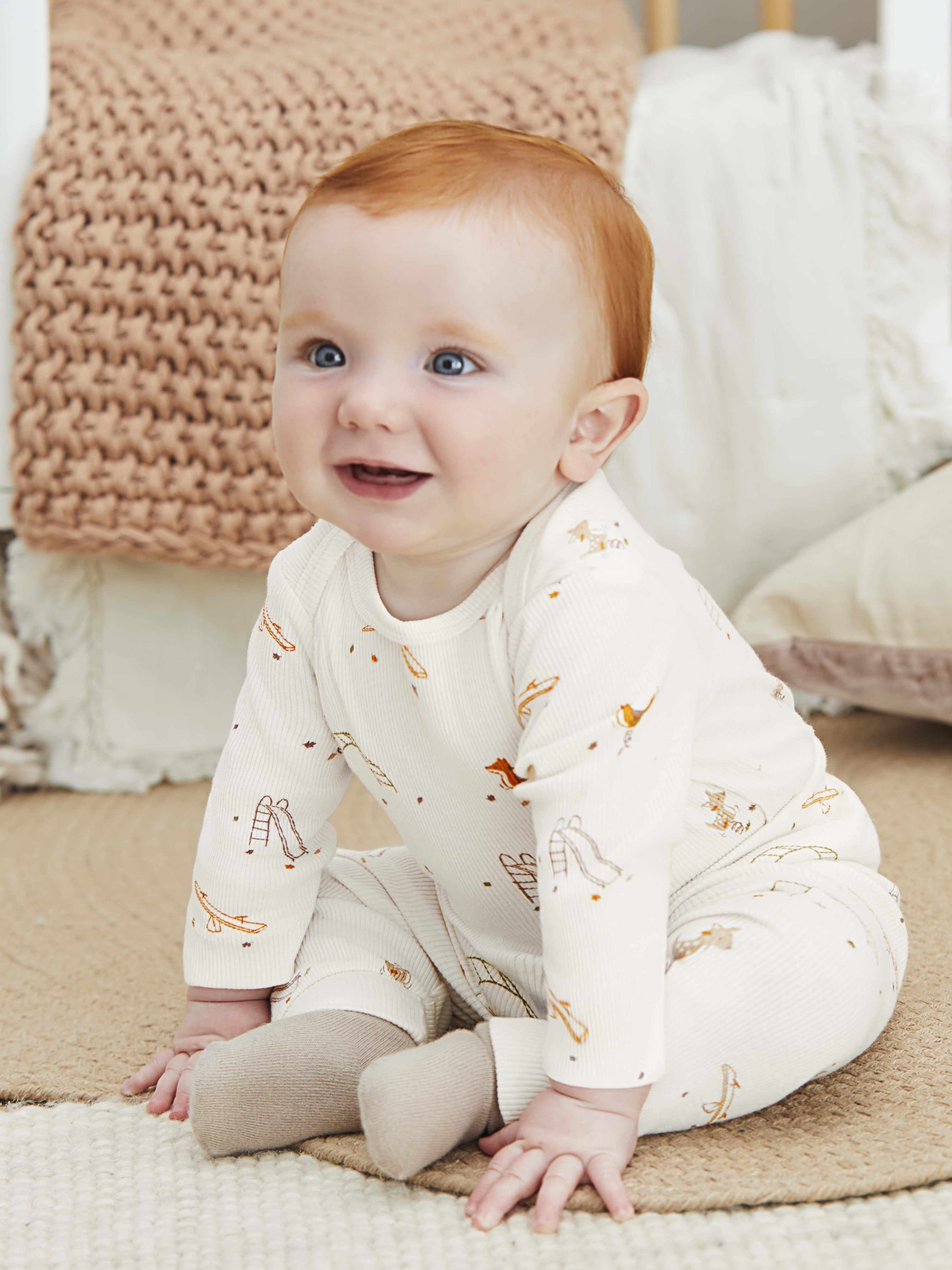Bliss by Garanimals Baby Boys or Girls Ribbed Cotton Bodysuit and Leggings Set, 2-Piece, Sizes 0-12 Months