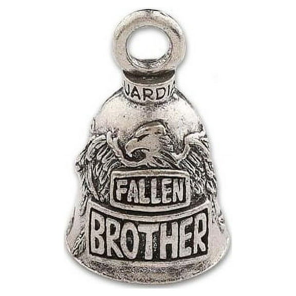 Guardian Bell, Metal, Fallen Brother, Eagle, Motorcycle Rider, Biker, Good Luck Bell, .75" x 1"