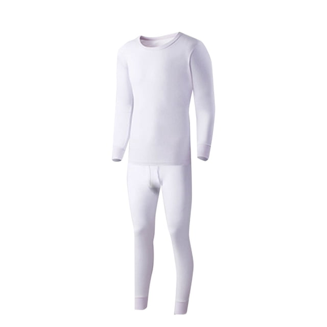 Chemises à Manches Longues pour Hommes Chemises à Manches Longues pour Hommes Coton Uni Coton Mince Col Rond Manches Longues sous-Vêtements Pantalon Ensemble