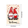 thumbnail image 4 of AMHNF Love Gnomes Valentine Heart Welcome Burlap Linen Garden Flag For Home Outdoor Garden Yard Decor 12x18 Inch, 4 of 5