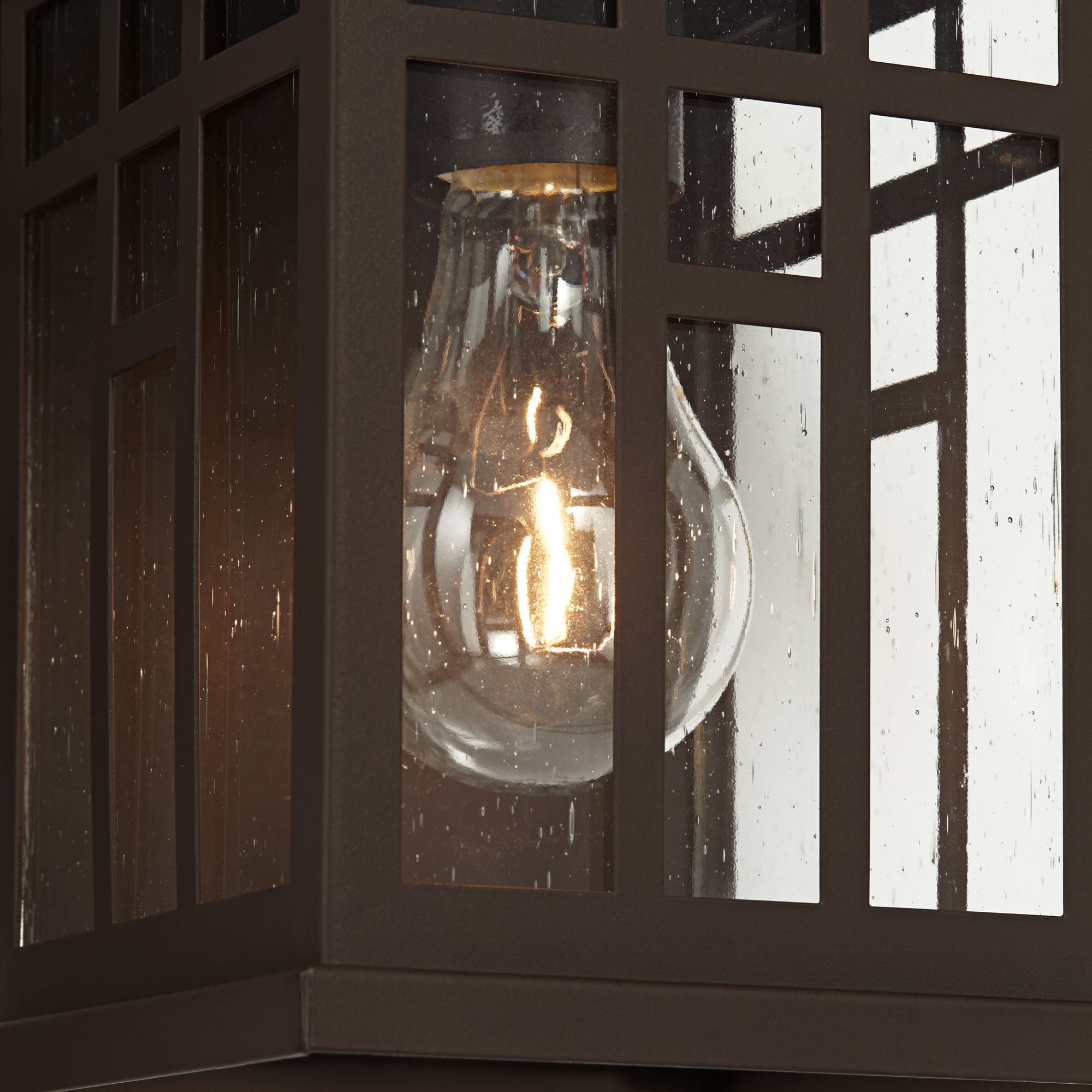 John Timberland Outdoor Wall Lights Set of 2 Fixture Carriage Style Bronze 12 1/2" Clear Glass Lantern Exterior House Porch Patio