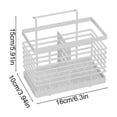 thumbnail image 3 of ZZkhGO Wall-Mounted Chopstick Utensil Drainer Storage Rack, Iron Kitchen Organizer with Removable Tray, Multi-Purpose Hanging Caddy for Home Countertop, White, 3 of 6