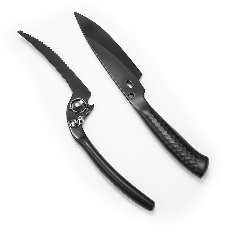 MITSUMOTO SAKARI Kitchen Scissors Heavy Duty, Black Titanium Plated Kitchen  Shears 