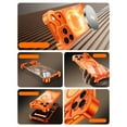 thumbnail image 3 of For iPhone 17 Pro Phone Case,Compatible with Mag-Safe,Crystal Transparent Back,Borderless Design,Anti-Scratch Metal Rasied Bumper Protection,Shockproof Durable Rugged Phone Case Cover,Orange, 3 of 11