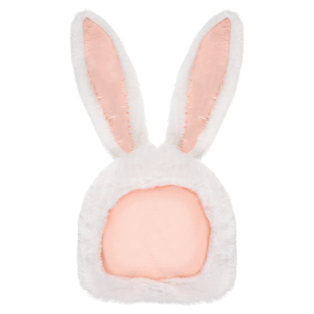 KAKOWELY Sombrero de conejo de Pascua con orejas largas y capucha, de peluche, de dibujos animados, ideal para disfrazarse o para fiestas de cosplay.