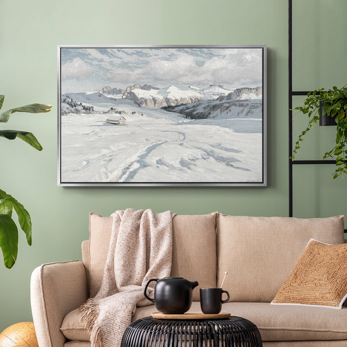 Vintage Landscape-CCLXVIII By Wexford Home Framed in Silver Wood Gallery Wrapped Canvas 25 in. x 37 in.