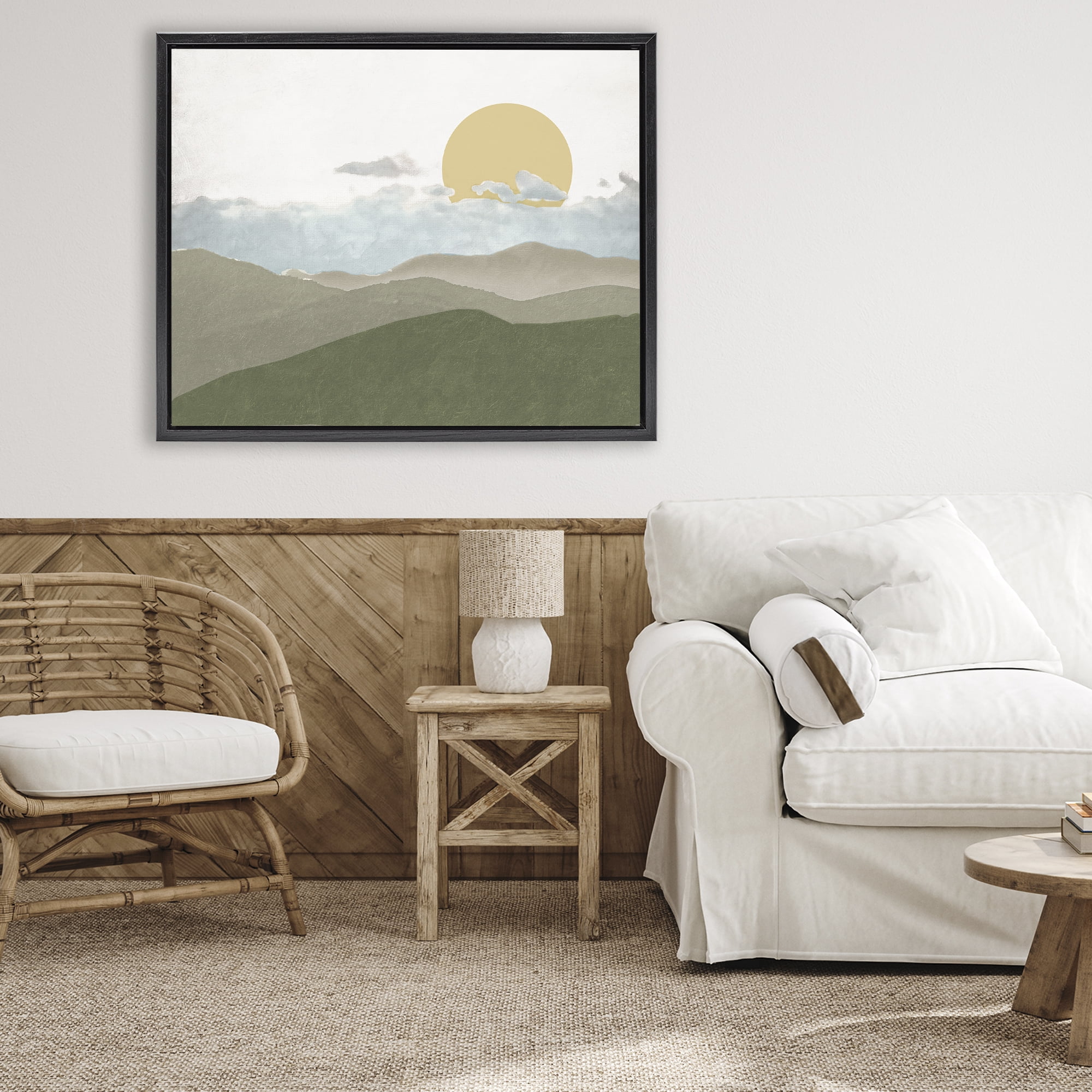 Stupell Industries Earthen Dreams Sunrise Black Framed Floater Canvas Wall Art, design by Elizabeth Medley