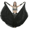 thumbnail image 2 of 720 degree Length 37.8" Tribal Dance Skirt Belly Dance Skirt Gypsy Skirt Big Swing Skirt Flax Dance skirt,black, 2 of 8