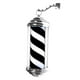 thumbnail image 2 of Cartel abierto de la tienda de peluquería, luz LED giratoria de poste de barbero con estante colgante, lámpara de pie de poste de barbero para 40cm Negro Blanco, 2 of 9