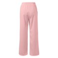 thumbnail image 5 of RUTAYY Women's Pants Wide Leg Solid Color Drawstring Waist Side Pockets Relaxed Fit Fashion Trousers Pink, 5 of 6