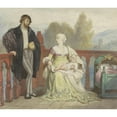 thumbnail image 3 of Edouard Hamman 14x12 Black Modern Framed Museum Art Print Titled - Francesca Di Rimini and Paolo Di Polenta with Child on a Balcony (1829 - 1888), 3 of 5