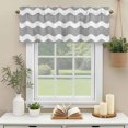 thumbnail image 3 of Gray and White Stripes Window Valance Curtain Sea Wave Rod Pocket Short Curtain for Living Room, Bedroom & Kitchen Window Decor 42x12in, 3 of 8