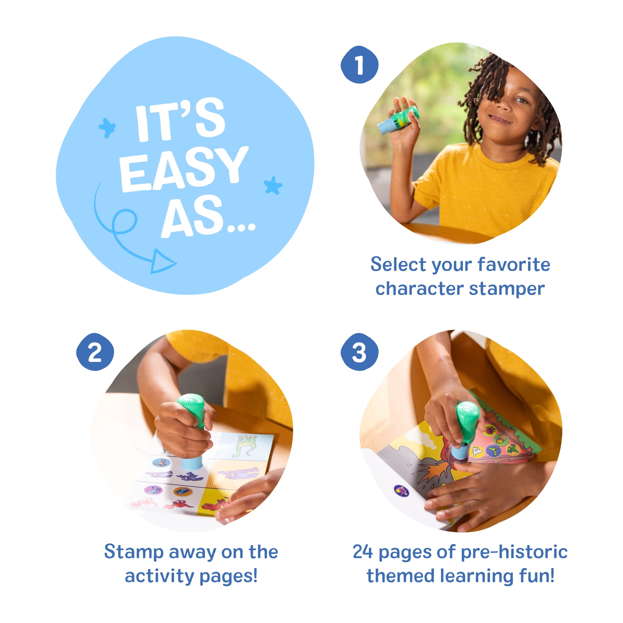 (2 pack) Melissa & Doug Sticker WOW!™ 24-Page Activity Pad and Stamper, 300 Stickers, Arts and Crafts Fidget Toy Collectible Character – Dinosaur