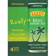 Reed's All Natural Real Ginger Ale, 12 fl oz, 4 Pack Box
