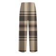 thumbnail image 5 of USNSM Men's Sweatpants Casual Workout Plaid Loose Jogger Drawstring Elastic Waist Straight Leg Pants with Pockets Khaki XL, 5 of 5
