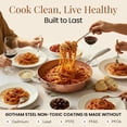 thumbnail image 5 of Gotham Steel 14 Inch Non Stick Frying Pans with Lid, Large Frying Pans Nonstick with Lid, Non Toxic Ceramic Pan Skillet, Nonstick Frying Pan, Induction Pan, Oven/Dishwasher Safe – Copper Hammered, 5 of 10