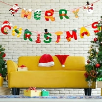 Christmas Banner, Colorful Paper Garland Hanging Decor with Merry Christmas Letters, Party Decoration for Wall Tree Fireplace(B)