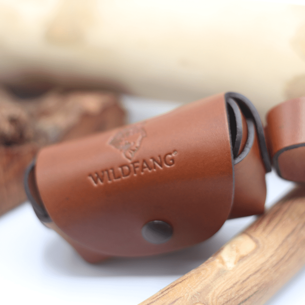 Wildfang® Dog Poop Bag Holder – Real Leather Dog Poop Bag Dispenser, Double-Compartment Poop Bag Holders for Leashes