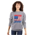 thumbnail image 3 of Skateboarding US Flag United Skates Unisex Plus Fleece Graphic Sweatshirt Brisco Brands 3X, 3 of 5