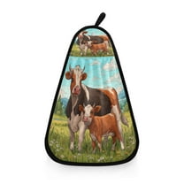 Hanging Hand Towels For Kitchen Bathroom Home Decor Lightweight A Cow and Her Calf on The Grass