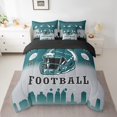 thumbnail image 2 of Jejeloiu Philandelphia Bedding Comforter Set,7 Pieces,Football City Full Bedding Set,Green Helmet Fitted Sheet Flat Sheet,Super Cozy Room Decor Reversible, 2 of 7