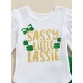 thumbnail image 6 of Jxzom Infant Baby Girls St. Patrick Day Outfits 0 3 6 12 18 Months Clover Print Short Sleeve T Shirts Tops Flared Pants Headband Clothes Set, 6 of 8