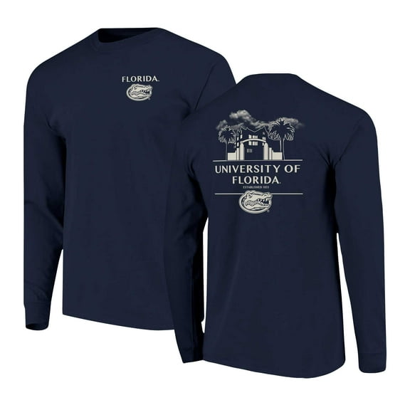 Men's Navy Florida Gators Comfort Colors Campus Nights Long Sleeve T-Shirt