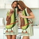 thumbnail image 4 of Fotbe Cute Avocado Doing Exercise Bata de Dormir para Mujer con Estampado, Camisón de Algodón de Manga Corta, Ropa de Dormir Casual, 4 of 6
