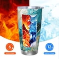 thumbnail image 6 of Lsque Abstract Ocean Currents Pattern 20oz Car Cup with Lid and Straw, Insulated Coffee Cup with Straw Topper, Spill Proof Travel Coffee Mug, Stainless Steel Tumble-Straw Two-piece Set, 6 of 8