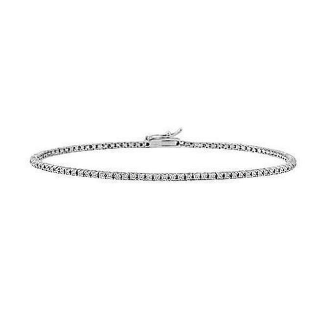 Harry Chad Enterprises 58057 4 CT Round Prong Set Diamond Tennis Bracelet, 14K White Gold