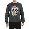 thumbnail image 2 of Wild Bobby Day Of The Dead Sugar Skull Pop Culture Unisex Crewneck Graphic Sweatshirt, Charcoal, XX-Large, 2 of 5