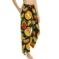 thumbnail image 2 of Sigee Tangerine Print Women's Soft Pajama Pants - Breathable and Comfortable Lounge Sleep Bottoms with Elastic Waistband and Pockets-, 2 of 9