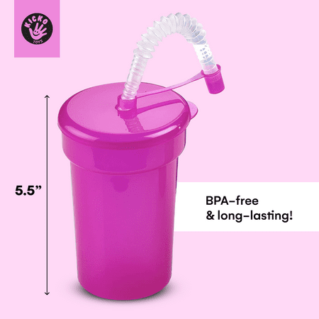Everything You Need | Kicko Neon Sipper Cups - 55 Inch Colorful Neon Cups | 1