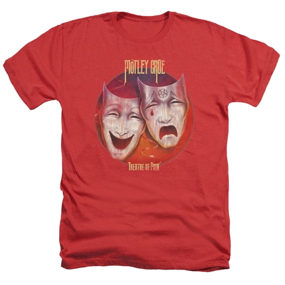 Motley Crue Theatre Of Pain Adult Heather T-Shirt Red