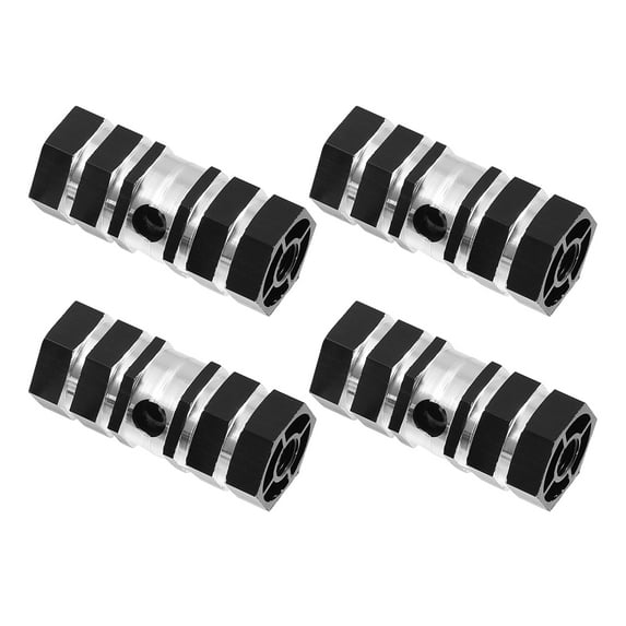 Motoforti 4 Pcs Bike Pegs for MX MTB Hexagon Rear Foot Pegs Aluminum Alloy Black