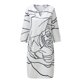 thumbnail image 3 of Moda para mujer Temperamento informal Jersey Media manga Estampado Casual Cintura suelta Vestido de falda media Fridja  qw5269, 3 of 3