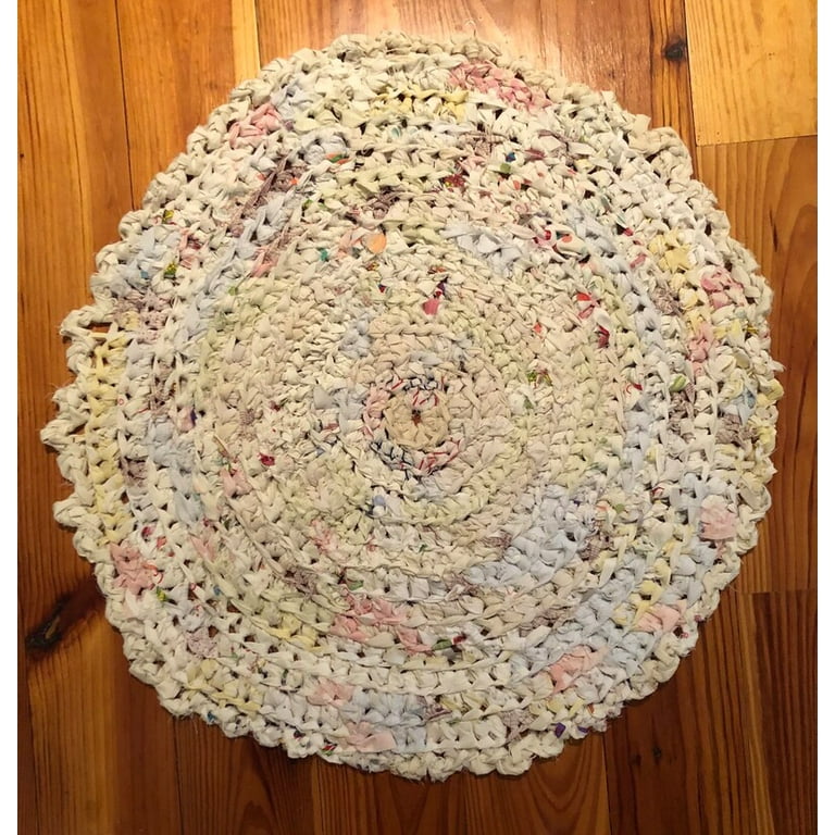 Rag Rugs. Hand Crocheted Woven. Lots of COLORS. SHAPES Round