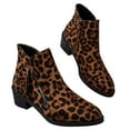 thumbnail image 2 of POROPL Boots for Women Ankle Winter Low Heel Chunky Suede Leather Shoes,Boots Size 4.5, 2 of 5
