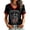 Black, variant on Never Forget 9/11 Shirt for Women Patriotic V-Neck Tee with Red Trim & 25 Years Patch, Soft Cotton Relaxed Fit American Flag Memorial Top Army Green L