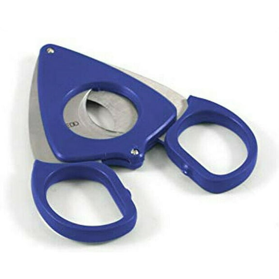 Blue Credo Stainless Steel Double Blade XL Ring Gauge Cigar Cutter Scissor 1068