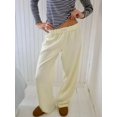 thumbnail image 4 of Striped Print Long Pant Elastic Waist Drawstring Wide Leg Pants Fashion Casual Cotton, 4 of 6