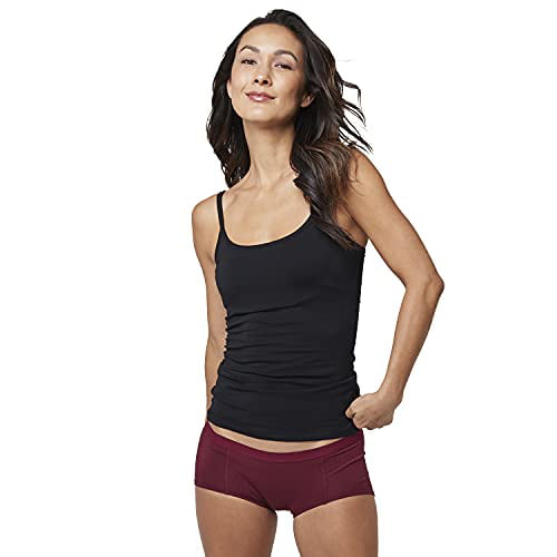 Pact womens Women s Cotton Camisole Tank Top With Built-in Shelf Bra, Cami  Shirt, Black, Small US