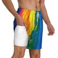 thumbnail image 3 of Gaeub Rainbow Colored Mens Swim Trunks Stretch Beach Shorts Quick Dry for Men Swim Shorts Swimwear with Pockets- 3X-Large, 3 of 9