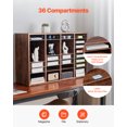 thumbnail image 4 of VEVOR Organizador de literatura de madera con 36 compartimentos y estantes extraíbles en color marrón oscuro, 4 of 9